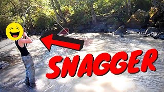 Salmon Snagger BUSTED at River ILLEGAL FISHING [upl. by Lolly862]