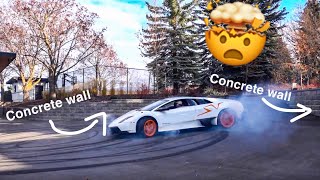 DRIVEWAY DONUTS IN AWD LAMBORGHINI MURCIELAGO SV [upl. by Inihor]