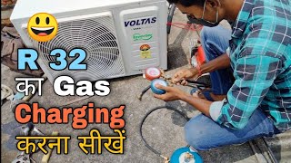 How to Gas Charging in AC  R32 Gas Charging Full Practical  Gas Charging in Ac  Abid Shaikh [upl. by Rodl]