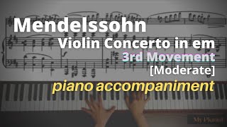 Mendelssohn  Violin Concerto in em Op64 3rd Mov Piano Accompaniment Moderate [upl. by Ysle]