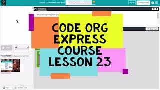 Codeorg Lesson 23  Code Org Express Course Lesson 23 Functions with Artist  Course E Lesson 14 [upl. by Rickey108]