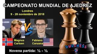 Campeonato Mundial de Ajedrez 2018  Partida 9 [upl. by Ainiger470]