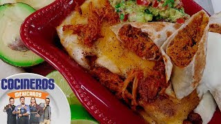 Receta Burritos de chilorio  Cocineros Mexicanos [upl. by Reltuc]