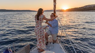 Surprise Proposal on a sailing boat in Split Croatia [upl. by Nwadal]