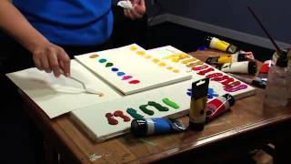 Daler Rowney Simply Acrylics How to mix colours [upl. by Nawiat]