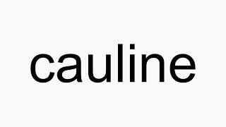 How to pronounce cauline [upl. by Sprung]