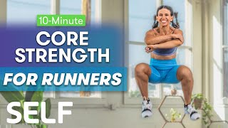 10Minute Core Strength Workout For Runners  Sweat With SELF [upl. by Ioj]