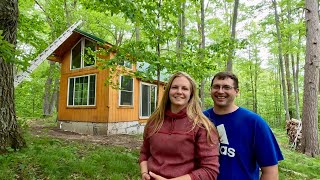 Back at our OFF GRID CABIN Windows Bathroom Beautiful Cedar Paneling [upl. by Akinar]