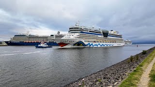 4K KreuzfahrtschiffDreifachanlauf in RostockWarnemünde 13072024 [upl. by Ahsikahs]