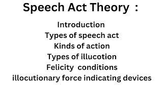 Speech Act Theory in Discourse Studies speech theory english literature [upl. by Takashi174]