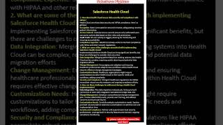 Salesforce Health Cloud interview questions and answers interview salesforcefighters [upl. by Netfa]