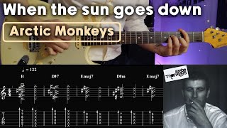 Arctic MonkeysWhen the sun goes down Guitar tabstutoriallesson [upl. by Barren]