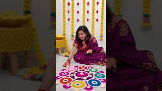 9th day Of Navratri Purple Colour  Let’s DIY Colourful Rangoli for Dussehra or Diwali Festival [upl. by Emanuela]