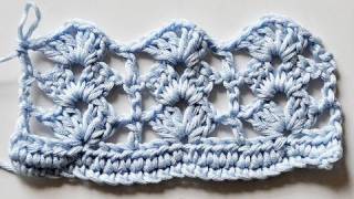 How to Crochet  Super Easy Shell Stitch quotRows of Shellsquot [upl. by Melony]