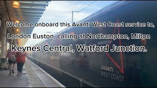 Avanti West Coast Class 390 Emma Lintern announcements [upl. by Jillane]