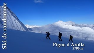 Ski de randonnée  Pigne dArolla 3796 m cabane des Dix Vignette col de lEveque [upl. by Colinson38]