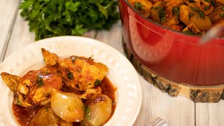 Greek Chicken amp Shallot Stew Kotopoulo Stifado [upl. by Ayhtak]