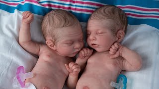 TWINS Preemie Silicone Reborn Babies Kairi and Kian [upl. by Yalahs]