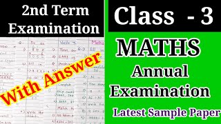 CLASS  3 MATHS Annual Exam Question Paper  Class3 2nd Term Maths Sample Paper  Final Exam [upl. by Bianca]