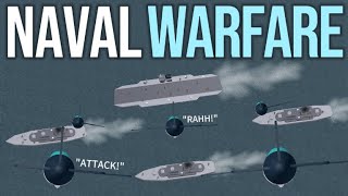 DECIMATING FLEETS in Naval Warfare Roblox Gameplay [upl. by Ecinhoj]