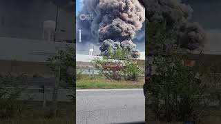 Massive Chemical Plant Fire In Georgia Forces Evacuations  10 News First [upl. by Curren]