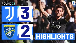 JUVENTUSFROSINONE 32  HIGHLIGHTS  Juve wins it with the last kick of the game  Serie A 202324 [upl. by Bois]