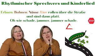 Erbsen rollen über die Straße  Sprechvers  Erweiterung  Kinderlied dazu [upl. by Eberle]