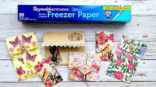 FREEZER PAPER is a GAME CHANGER How To Use NAPKINS for Junk Journals 4 PROJECTS Easy TUTORIAL [upl. by Ellehcor]