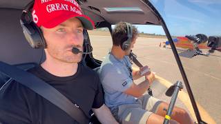 Helicopter Pilot wears MAGA hat [upl. by Arv]