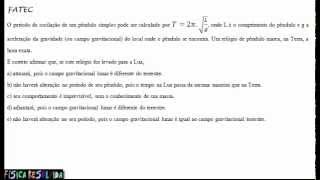 Física Resolvida  Vídeo Aula Lista de MHS  QuestãoExercício 5 Pêndulo Simples [upl. by Nosimaj]