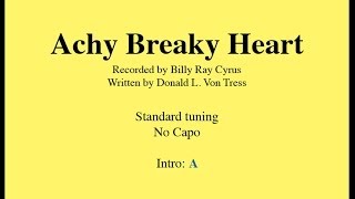 Achy Breaky Heart  Easy Guitar chords and lyrics [upl. by Valoniah]