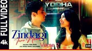 YODHA Zindagi Tere Naam Song  Sidharth Malhotra Raashii Khanna  Vishal Mishra [upl. by Ardelle632]