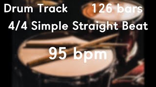 95 bpm 44 Simple Straight Beat Drum Track [upl. by Kentigera140]