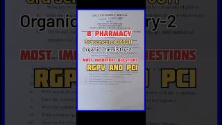 b pharmacy 3rd sem organic chemistry 2 most important questions PCI rgpv shortvideo short [upl. by Obie]