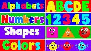 Preschool Learning Videos for 3 Year Olds  Best Learn ABC 123 Colors amp Shapes  3 Years Learning [upl. by Yenalem237]