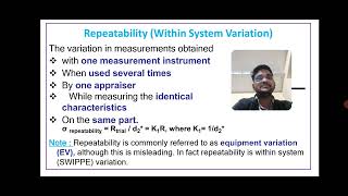 Repeatability and ReproducibilityEquipment Variation and Appraiser Variation [upl. by Sabella]