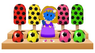 Best Learning Videos for Toddlers  Ep 4  Colors for Children to Learn with Soccer Balls Ice Cream [upl. by Nickolaus]