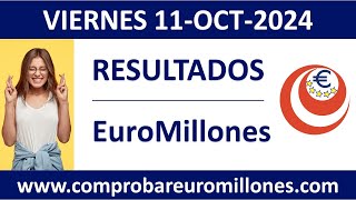 Resultado del sorteo EuroMillones del viernes 11 de octubre de 2024 [upl. by Ttayw]