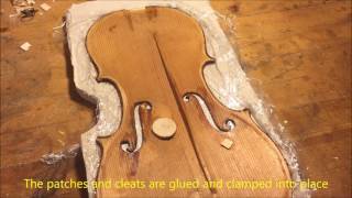 Violin Repair Old German Strad Model [upl. by Moss]