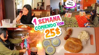 🌮1 SEMANA COMIENDO CON 25 PESOS💰 ¡En tiempos difíciles😭 ¿Nos regalan comidaCONNY MERLIN [upl. by Nelleus263]