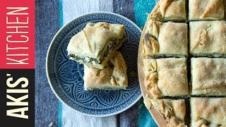 Greek Spinach Pie Spanakopita  Akis Petretzikis [upl. by Yelena]