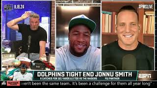 Jonnu Smith on Tuas impact Belichick vs McDaniels coaching style amp more  The Pat McAfee Show [upl. by Ardnazxela]