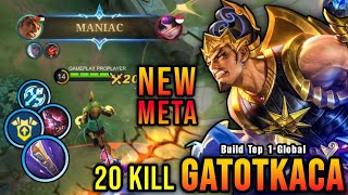 NEW META 20 Kills Gatotkaca Golden Staff Build Almost SAVAGE  Build Top 1 Global Gatotkaca  MLBB [upl. by Aicrop262]