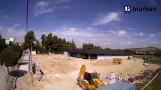 Construcción supermercado Aldi en Yecla timelapse [upl. by Ahseinek944]