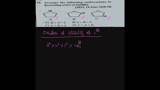 carbocation stability organic chemistry class11 iitjee 2025  neet 2025 [upl. by Atneuqal742]