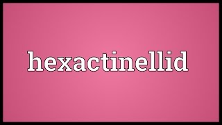 Hexactinellid Meaning [upl. by Rundgren]