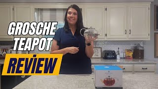 GROSCHE Joliette Glass Teapot Review 🍵 Clear Teapot with Stainless Steel Infuser for Loose Leaf Tea [upl. by Silber]