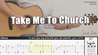 Take Me To Church  Hozier  Fingerstyle Guitar  TAB  Chords  Lyrics [upl. by Mima548]