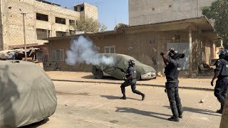 Demonstrators clash with security forces in Senegal capital  AFP [upl. by Rise839]