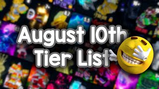 YBA August 10th Tier List [upl. by Aneeles]